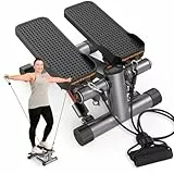 Sportsroyals Stair Stepper for Exercises, Twist Stepper with Resistance Bands and 150 kg Weight Capacity (Stepper)