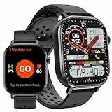 uaue Smartwatch Damen Herren mit GPS, 2.06' AMOLED Display, 5ATM Wasserdicht, Bluetooth Anruf, 178+ Sportmodi, mit Kompass/Fitness Tracker,Herzfrequenz/SpO2/Schlafmonitor,Kompatibel mit Android & IOS