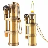 Nizirioo Vintage Messing Feuerzeug - Zinklegierung Kerosin Nachfüllbar Mechanisches Lighter für Männer Geschenk (Kein Kerosin)