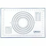GWHOLE Silikonmatte Backmatte Silikon Teigmatte Wiederverwendbar Antihaft Rutschfest mit Messung (Blau, 40cm × 60cm)