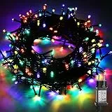 JTSIOV Lichterkette Außen 20M, 200 LED Lichterkette Weihnachtsbaum Bunt, Wasserdicht & Erweiterbari, 8 Mode Lichterkette Innen mit Stecker für Innen Außen Deko/Garten/Hochzeit/Weihnachten Party