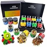 Hallingers Tee Klassiker - 8 Sorten Tee Geschenkset, loser Tee in Schraubgläsern, Teesortiment als veganes Geschenk (Set) - Geschenkideen Weihnachten & Geschenke Adventskalender | Genesung Glückwünsch