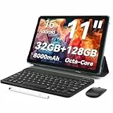 TUOHAITIME Android 16 Tablet, 11inch Tablet, 32GB+128GB 1 TB erweiterbar, Produktivitäts-Bundle mit Tastaturhülle, Eingabestift, Octa-Core-Prozessor, Dual-Kamera, WiFi 6, 8000-mAh-Akku (Blau)