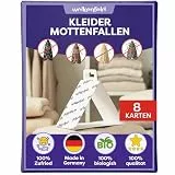 Wolkenfeld Mottenschutz für Kleiderschrank und Kleidung mit Pheromonen – Für Wolle, Cashmere & Textilien – 100% Natürlich und Ohne Biozide 8 Kleider­mottenfallen