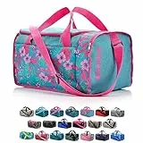 meteor 20 40 L Sporttasche Kinder Badetasche Herren schwimmtasche Schultertaschen Reisetasche Urlaubstasche klein Fitnesstasche Riementasche Schule Taschen Kindertaschen (Blue/Pink Flowers, 40 L)