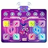 GuKKK Tanzmatte für Kinder, 2-Spieler & Wiederaufladbar Leucht Tanzmatte mit 8 LED-Lichtern&Bluetooth, Musikmatte Herausforderung Modi, für Mädchen und Jungen im Alter von 3–12 Jahren