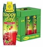 Rauch Happy Day Himbeere | aus vollreifen Himbeeren | süßer Geschmack kombiniert mit einer Prise Apfel-Säure | 6x 1l Tetra Prisma