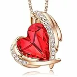 CDE Kette Damen Rosegold Herz Halskette für Frauen Schmuck mit Elegante Geschenkverpackung Valentinstags Geschenk für Sie Frau Freundin Mama Valentinstag/Party/Hochzeitstag/Jubiläum/Geburtstag