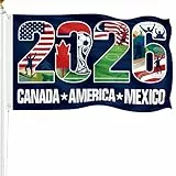 2026 Fußball Flagge 150×90 CM - WM Fahne für Terrasse & Fan-Treffen, Das beste Geschenk für Fußballfans