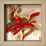 International Graphics Gerahmte Postkarte - MEIJERING, Kitty - ''Lost in Motion'' - 16 x 16 cm - holzfarbener Rahmen