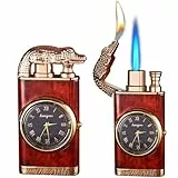 Leikurvo Magisches Doppelflammen-Feuerzeug: 2 Stück, Tierkopf-Design Jetflame Feuerzeug, Vielseitig Einsetzbar, für Outdoor-Camping (Rot)