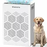 Luftreiniger für Allergiker und Raucherzimmer, HEPA H14 Filter mit waschbarem Vorfilter gegen Staub, Pollen, Tierhaare und Gerüche, CADR 300m³/h, Nachtmodus