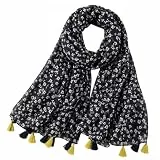 MAIRY Halstücher Damen Blumen Geschenke für Freundin Schal Damen Halstücher Lange Tücher Stolen Hochwertiges Viskose Halstuch und Stola Kopftücher Geschenke für Frauen M36401