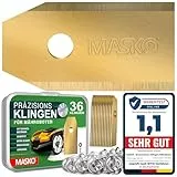 MASKO® Ersatzmesser Klingen für Mähroboter | Rasenmäher Messer universal inkl. innovativen Schrauben | Ersatzklingen Rasenroboter langlebig Titan-Beschichtung Kompatibel mit Gardena/Husqvarna 36 Stück