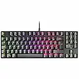 Mars Gaming MKREVOPROWBES Schwarz, Mechanische RGB Gaming Tastatur, TKL+ NUM, Blauer Switch, Spanisch