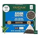 VAHDAM, Assam Schwarz Tee (100 Teebeutel) Lange Blatt Assam Teebeutel | Reichhaltig und Malzig Frühstücksteebeutel | Brau Heiß, Eis oder Kombucha Tee