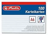 Herlitz Karteikarten A6, Liniert (400 Stück, Weiß)