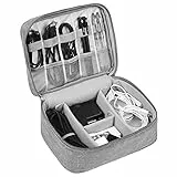HCFGS Elektronische Tasche - Elektronik zubehör Organizer für Ladegerät Powerbank - universal travel Kabel Organizer Tasche(Grau