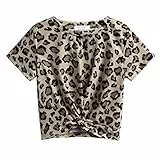 Arshiner Mädchen T-Shirts Sommer Kurzarm Kinder Baumwolle Bluse Niedlicher Mode Druck Einschulung Shirt Rundhals Sport Leichtgewicht Casual Tshirts für Mädchen 8-9 Jahre 140