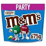 M&M'S Crispy, Schokolinsen aus Milchschokolade mit Knusperkern, Großpackung für Partys, Schokoladen-Geschenk & Filmabend-Snacks, 1 x 675g