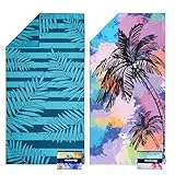 Winthome Strandtuch Beidseitig, Strandhandtuch Groß 180x90cm Mikrofaser XXL Schnelltrocknend Leicht, Badetuch Strandtuch Sandfrei, für Damen Herren Reise Urlaub Schwimmen Sauna (2 Pack)