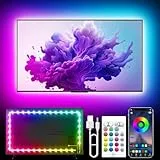 Tyute Led TV Hintergrundbeleuchtung für 35-55 Zoll, 3M LED Streifen RGB Led TV Lichter mit Musik Sync, Bluetooth App, USB-TV-Hintergrundbeleuchtungs-Kit für Deko
