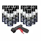 AUPROTEC Lackspray RAL 9005 schwarz glänzend Sprühlack Glanzlack Auto Lack Spray 12x 400ml + 1x Original Pistolengriff