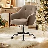 SONGMICS Homeoffice Stuhl, Drehstuhl, Schreibtischstuhl, höhenverstellbar, bis 110 kg belastbar, atmungsaktiver Stoff, für Arbeitszimmer, Schlafzimmer, braun OBG019K01