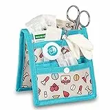 Elite Bags, Krankenpflege Organizer, KEEN, Täschchen für medizinisches Zubehör, Verbandsscherenhalter, Taperollenbefestigung, Magnetbefestigt, Leicht, Kompakt, 15 x 12 cm, Weiß mit Blau