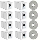 12 Stück Zubehörset für Ecovacs DEEBOT T30S / DEEBOT T30S PRO/DEEBOT X2 Omni, Ersatzteile - 8 Staubbeutel, 4 Mopp Wischpad Polster, Saugroboter Zubehör Kit Staubsaugerzubehör