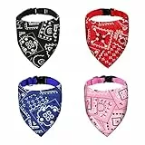 4 Stücke Hundeschal,Bandanas für Hunde,Haustier Dreieckstuch Lätzchen,Halstuch Kragen,Einstellbare Kopftücher Hundehalsband,Waschbar Haustier Kostüm Zubehör für Klein Mittel Groß,Hunde,Katzen,Welpen,M