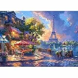 HUADADA Puzzle 1000 Teile-Spiegelung unter dem Eisenturm-Puzzle 1000 Teile Erwachsene Klassische Puzzles Geschenke Puzzles Geschenk