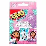 Mattel Games UNO Junior Gabby’s Dollhouse Kartenspiel für Kinderfeiern, Familienabende, Ferien und Reisen, JLH17