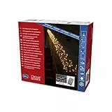 Konstsmide Micro LED Büschellichterkette Cluster, mit 8 Funktionen, Steuergerät und Memoryfunktion, 960 bernsteinfarbene Dioden, 36V Außentrafo, schwarzes Kabel - 3863-800