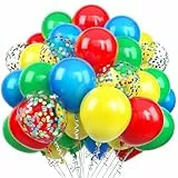 100 Luftballons Bunt,12” Bunt Konfetti Latex Helium Ballons,Rot Gelb Grün Blau Luftballons Geburtstag für Luftballon Girlande Hochzeit Valentinstag Graduierung Kommunion