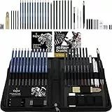 Castle Art Supplies 40-teiliges -Zeichen- und Skizzier-Set mit Anleitung | Für Künstler, Profis oder Anfänger | Zeichenstifte, Kohle, Graphit und mehr | Im übersichtlichen Reißverschlussetui