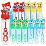 Magicat XL Seifenblasen Set für Kinder 2025 I 12er Pack mit lustigen Welpen-Griffen I 30 ml Seifenblasen Flüssigkeit pro Tube I Ideal für Geburtstage & Garten I Mitgebsel Kindergeburtstag (Version 1)