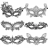 Meleager Maskerade Masken, Spitzenmaske Venezianisch, 6 Stück Sexy Damen Spitze Augenmaske, Gothic Maskerade Gesichtsmasken für Halloween Karneval Party Kostüm Cosplay