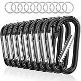 Sprookber 3' Aluminium Karabiner D-Ring - karabinerhaken Clips mit Federschnapphaken für Schlüsselanhänger Clip - 10 Stücke