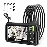 1920P HD-Industrielles Endoskop, Lightswim Digitales Endoskop Wasserdicht 4,3 Zoll LCD-Bildschirm Schlange Inspektionskamera mit 8 LED-Lichtern, 5M halbstarres Kabel