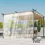 POCHY Transparente Pergola Vorhänge wasserdichte Seitenteile mit Ösen Wetterfeste Außenvorhang Kunststoff Plane, für Pavillon, Veranda (Color : Clear, Size : 3x2.5m)