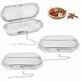 VGECEE 3 Stück Teesieb Edelstahl, Teeei für Losen Tee Tasse mit Kette Gewürzsieb Teekugel Tasse Tee ei Sieb Gewürzkugel Teefilter Edelstahl Teebeutel Siebeinsatz, 11*4.5*4.5cm, Ideal für Teekannen