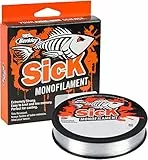 Berkley Sick Nylon-Angelschnur – Monofil-Angelschnur mit geringer Dehnung, wenig Drall, abriebfest und perfekt zum Süßwasser- oder Meeresangeln, farblos