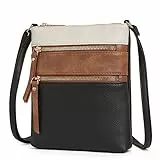 CLUCI Umhängetasche Damen Klein PU Leder Handy Umhängetasche Frauen Stilvoll Handytasche zum Umhängen Crossbody Schultertasche mit Quaste Schwarz Braun Weiß
