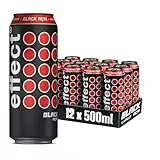 effect Energy Drink BLACK ACAI – Tray mit 12 x 500 ml Energy Dosen Einweg, Koffeinhaltiges Erfrischungsgetränk mit B-Vitaminen – fruchtiger & exotischer Acai Geschmack, vegan