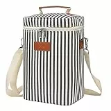 Kato Tirrinia Isolierte Weinkühltasche, 4 Flaschen Kühltasche Weintasche Getraenketaschen mit Griff und Verstellbarem Schultergurt, Geschenk für Weinliebhaber für Picknick Party Strand