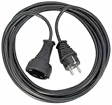 Brennenstuhl Qualitäts- Kunststoff-Verlängerungskabel mit Schutzkontakt-Stecker und -Kupplung (Verlängerungskabel für innen mit 10m Kabel) schwarz