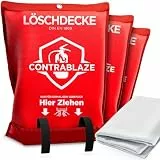 Contrablaze - 3er Set Feuerlöschdecke 1,6x1,8m – Löschdecke für Küche & Haushalt – Feuerdecke für Notfälle, Brandschutzdecke EN Norm Zertifiziert, Notfalldecke für Zuhause und Auto - Fire Blanket