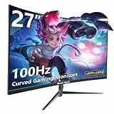 Great voell Curved Gaming Monitor 27 Zoll, FHD 1080p, 1800R, 100 Hz, FreeSync, HDR10, VA, 4000:1 Kontrastverhältnis