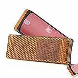 2 x Gabel-Reflektor gelb 3M rechteckig Ø-60mm 85x31mm selbstklebend Katzenauge Roller Quad E-geprüft